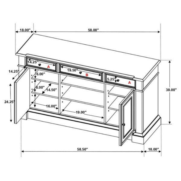 Phelps - 2 Door Sideboard Buffet Cabinet - Distressed Noir - Image 10