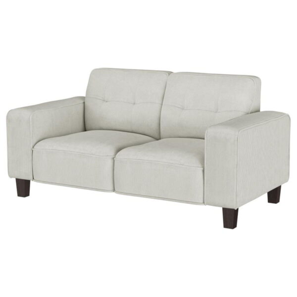 Deerhurst - Upholstered Track Arm Tufted Loveseat - Greige - Image 11