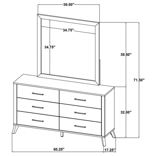 Kaywood - 6-Drawer Dresser And Mirror - Natural Pine - Image 3