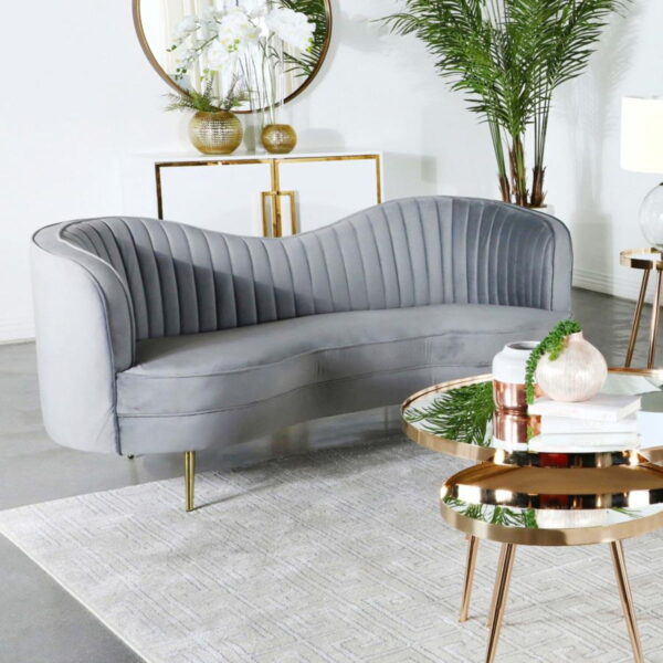 Sophia - Upholstered Channel Tufted Loveseat - Image 9