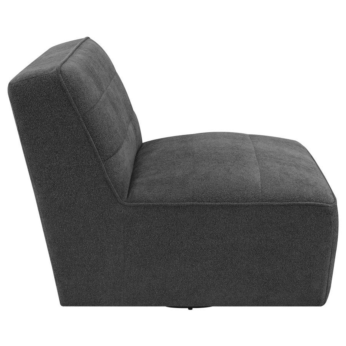 Cobie - Upholstered Armless Swivel Chair - Dark Charcoal - Image 10