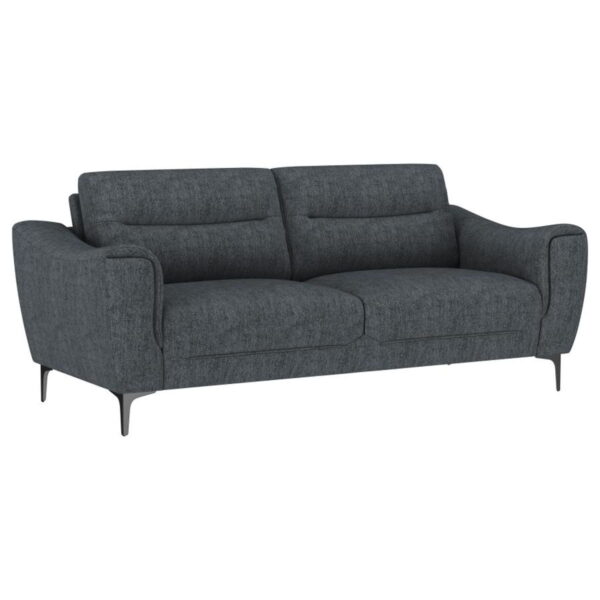 Nolan - 2 Piece Upholstered Sofa Set - Charcoal - Image 2