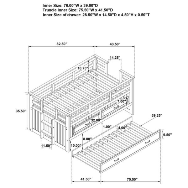 Carlsbad - Wood Captains Bed With Trundle - Image 17
