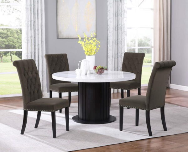 Sherry - Round Marble Top Dining Table Set - Image 37