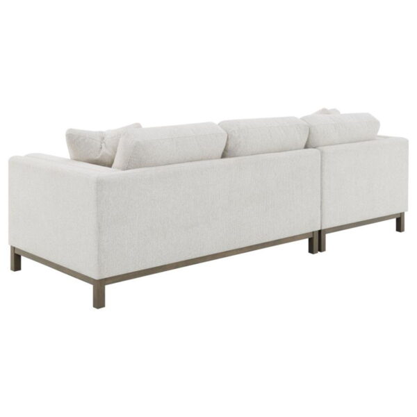 Geneva - Boucle Upholstered Sectional Chaise Sofa - Sand - Image 16
