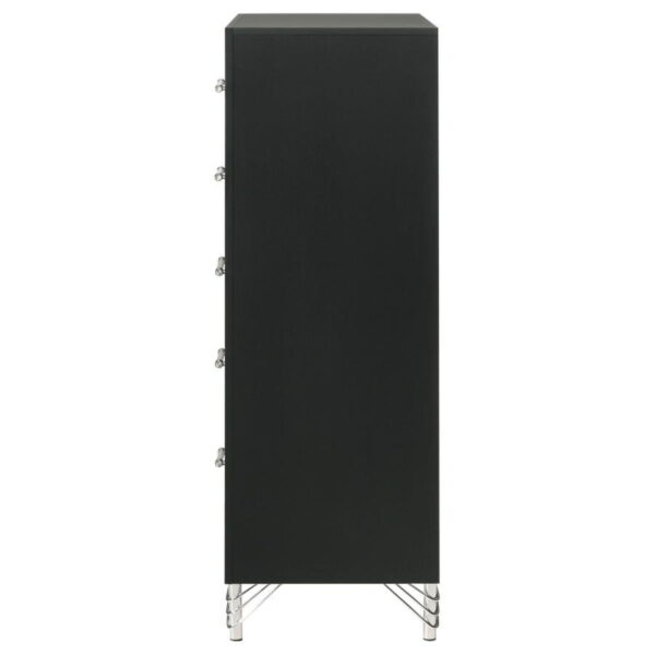 Lucia - 5-Drawer Bedroom Chest Of Drawers - Black - Image 3