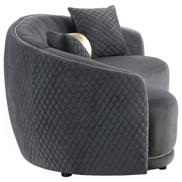 Brookside - 2 Piece Velvet Upholstered Sofa Set - Dark Gray - Image 8