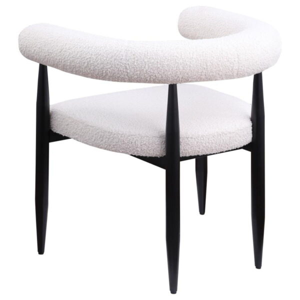 Camden - 5 Piece Round Faux Marble Top Dining Table Set - Black - Image 7