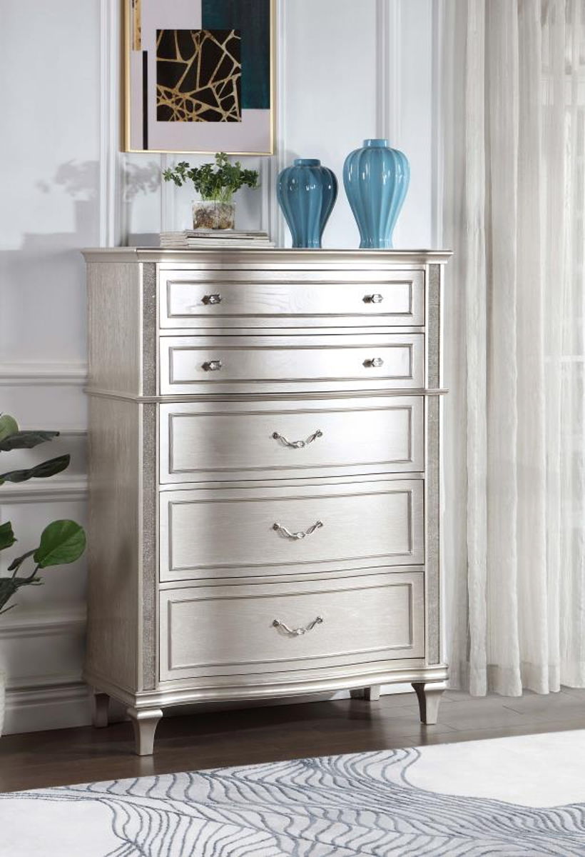 Evangeline - 6-Drawer Bedroom Chest - Silver Oak - Image 4