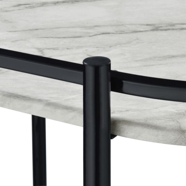 Desiree - 2-Tier Faux Marble Shelf Metal Bar Cart - Image 8