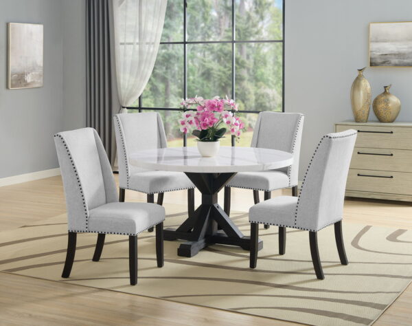 Varley - 5 Piece Dining Room Set - White / Gray - Image 2