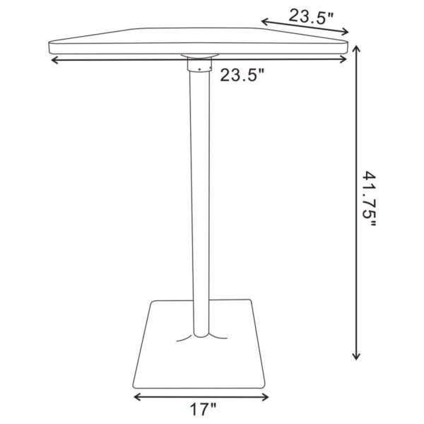 Cavalier - 3 Piece Square Bar Table Set - Dark Elm and Black - Image 4