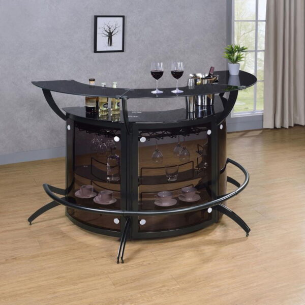 Dallas - 3-Piece Curved Freestanding Home Bar Cabinet - Image 19