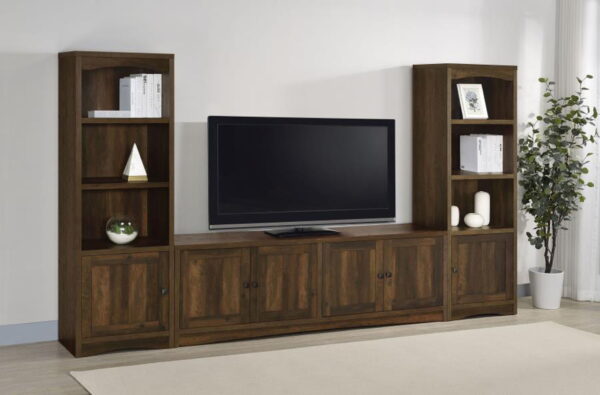 Laughlin - 4 Door Engineered Wood TV Stand - Dark Pine - Image 8