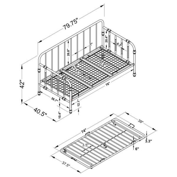 Marina - Metal Daybed With Trundle - Image 3