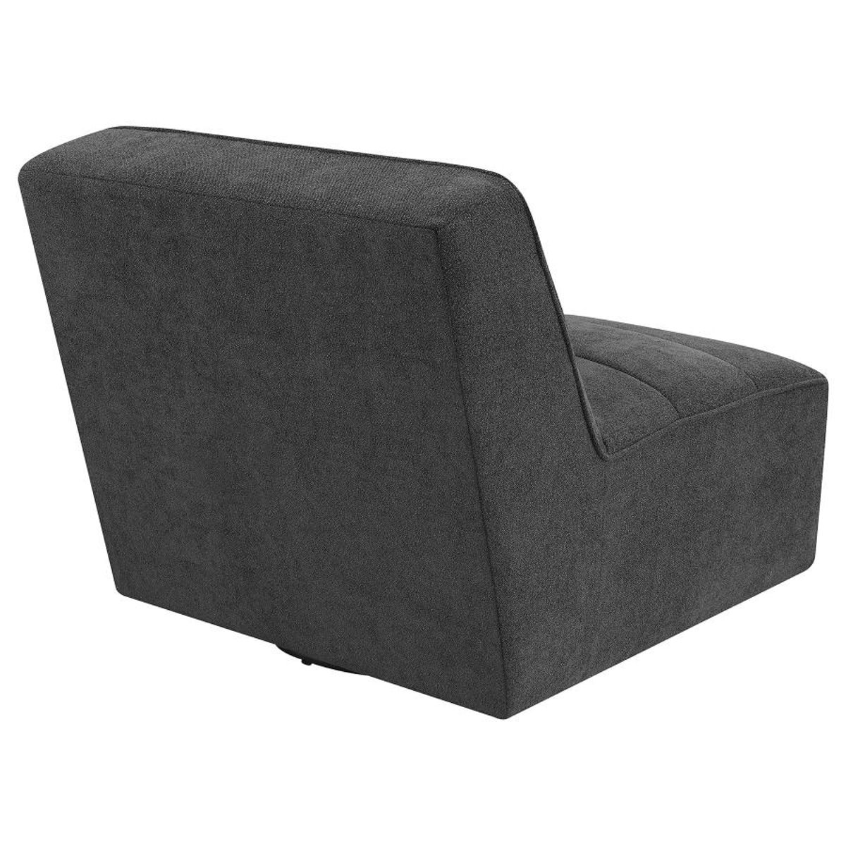 Cobie - Upholstered Armless Swivel Chair - Dark Charcoal - Image 4