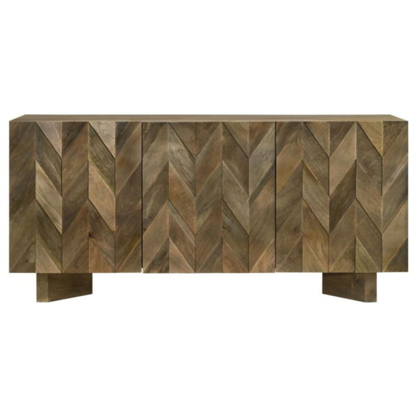 Tyler - 3 Door Solid Wood Sideboard Buffet Cabinet - Mango Brown - Image 14