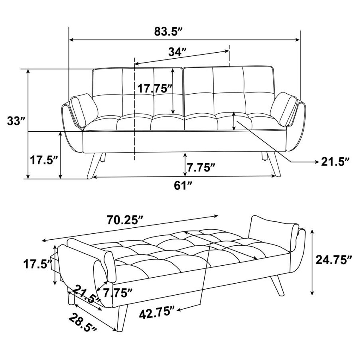 Caufield - Upholstered Convertible Sofa Bed - Image 14