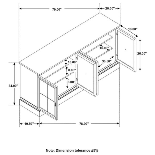 Brockway - 4-Door Dining Sideboard Buffet Cabinet - Image 8