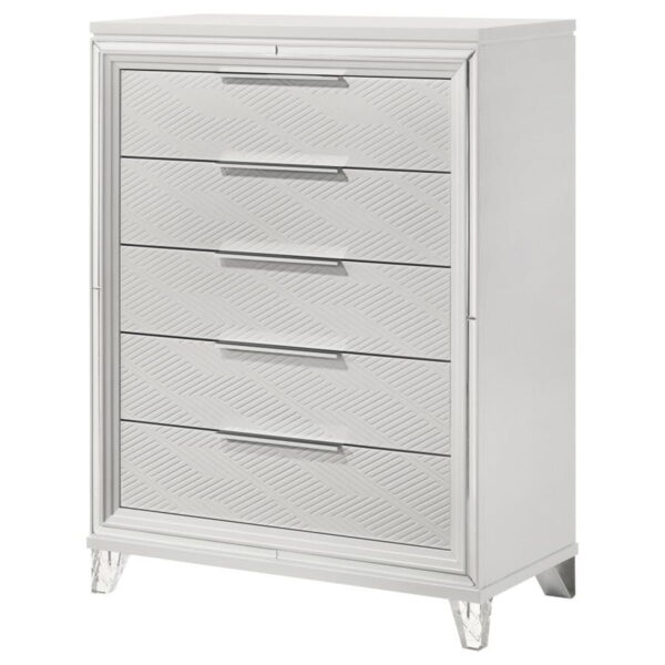 Marmore - 5-Drawer Bedroom Chest Of Drawers - White - Image 4