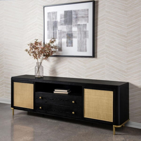 Arini - Rattan Cane 2-Door TV Stand Media Console - Image 4