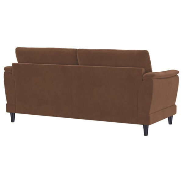 Selma - Velvet Upholstered Crescent Arm Sofa - Rust - Image 8