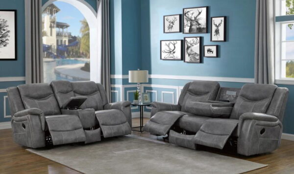 Conrad - Upholstered Padded Arm Motion Sofa Set - Image 12
