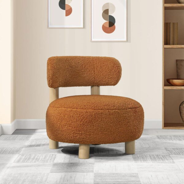 Zonie - Boucle Upholstered Barrel Back Accent Chair - Image 7