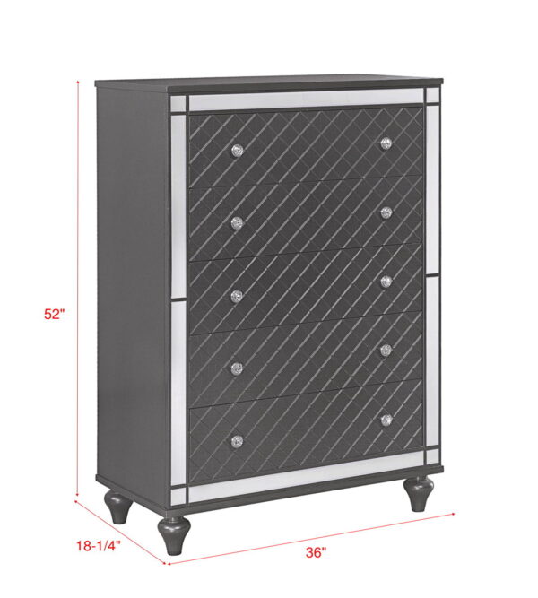 Refino - Bedroom Set - Gunmetal - Image 6