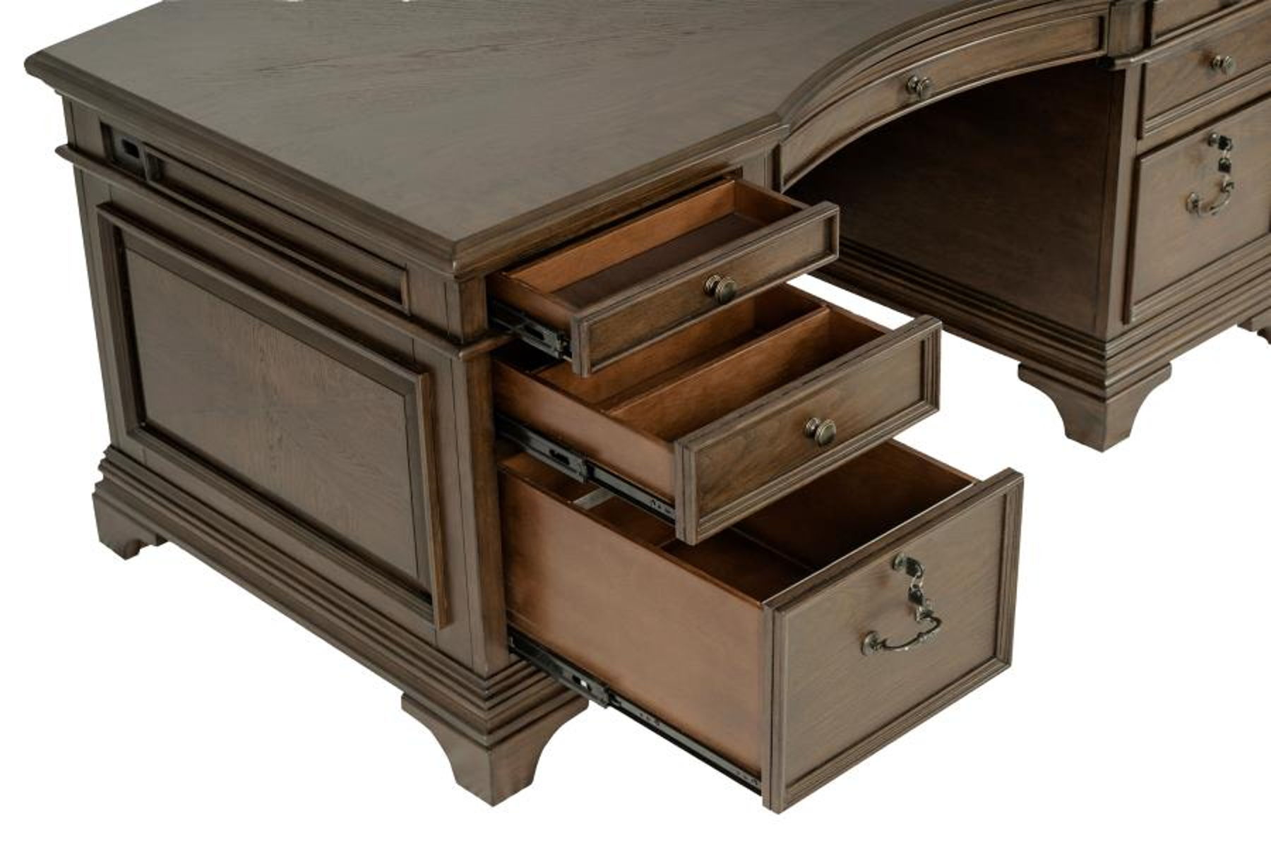Hartshill - 7-Drawer Executive Desk - Burnished Oak - Image 10
