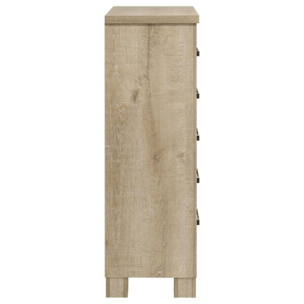 Oakglen - 5-Drawer Bedroom Chest Of Drawers - Weathered Oak - Image 4