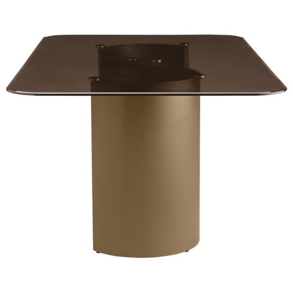 Edson - 5 Piece Rectangular Glass Top Dining Table Set - Bronze - Image 8