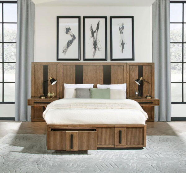 Terrace - 2 Piece Wall Panel With Nightstand Set - Ash Brown - Image 5