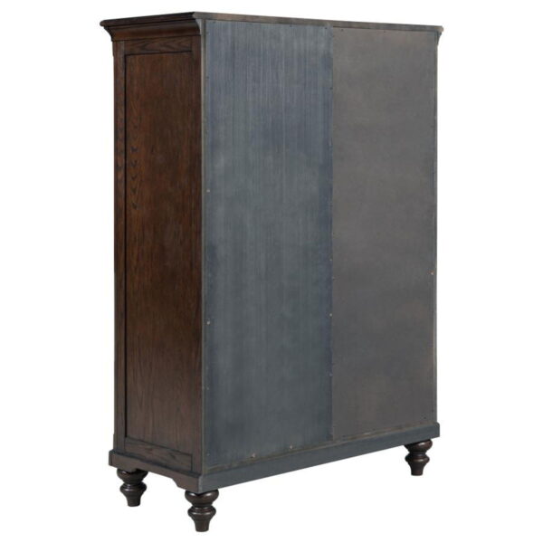 Andover - 6-Drawer Tempered Glass Door Chest - Dark Oak - Image 10