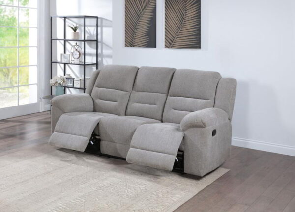 Gilson - Chenille Upholstered Reclining Sofa - Gray - Image 2