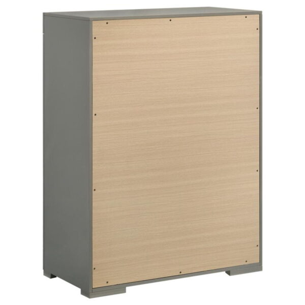 Ives - 5-Drawer Bedroom Chest Of Drawers - Gray High Gloss - Image 4