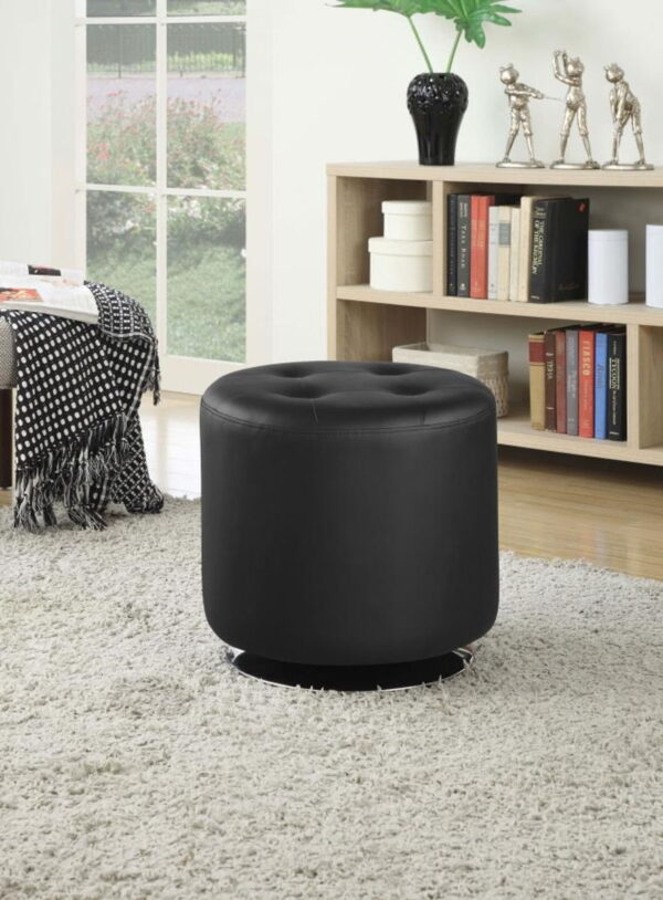 Bowman - Round Upholstered Tufted Swivel Ottoman - Image 7