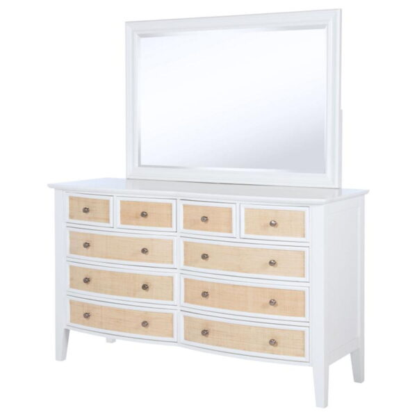 Bexhill - 10-Drawer Dresser And Mirror - White - Image 14