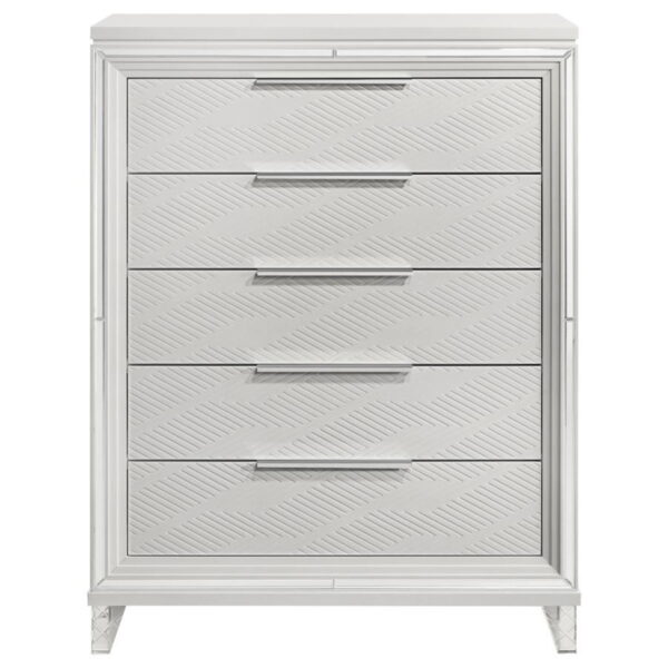 Marmore - 5-Drawer Bedroom Chest Of Drawers - White - Image 2