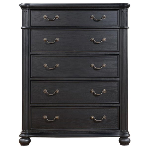 Celina - 5-Drawer Bedroom Chest - Black - Image 5
