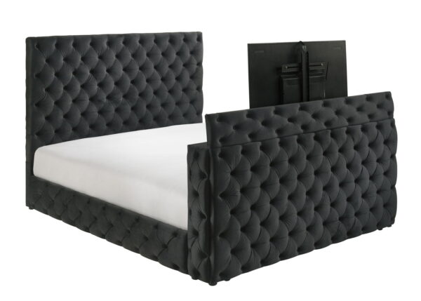 Josephine - King Bed With TV Lift - Black - Image 2