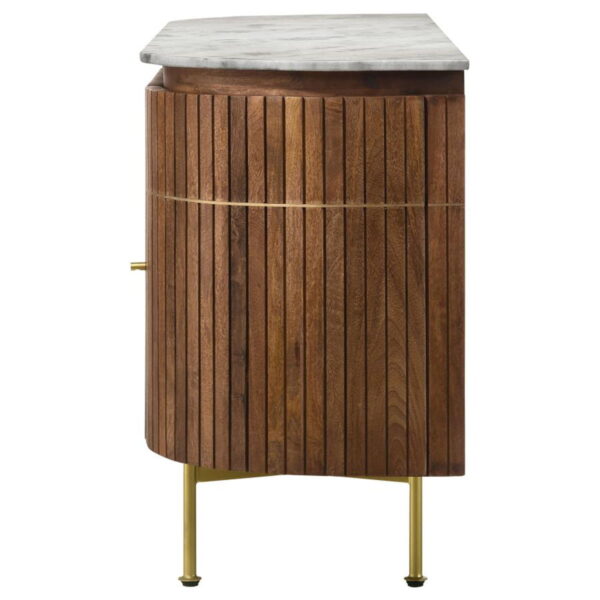 Ortega - 4 Door Marble Top Sideboard Buffet Cabinet - Natural - Image 12