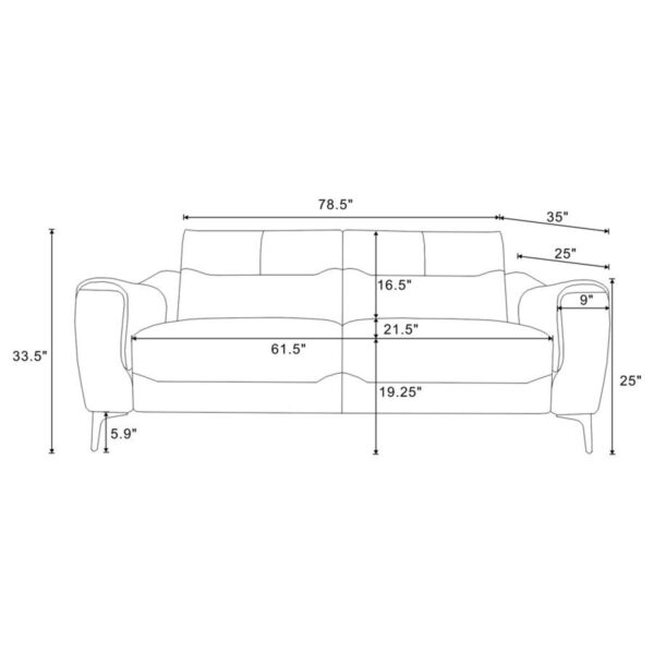 Nolan - Upholstered Sloped Track Arm Sofa - Charcoal - Image 12
