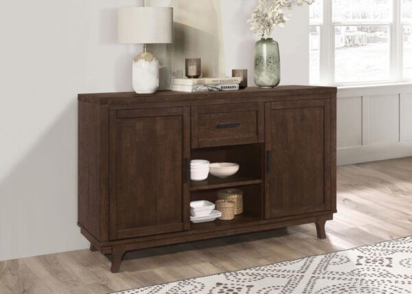 Reynolds - 2 Door Sideboard Buffet Storage Cabinet - Brown Oak - Image 3