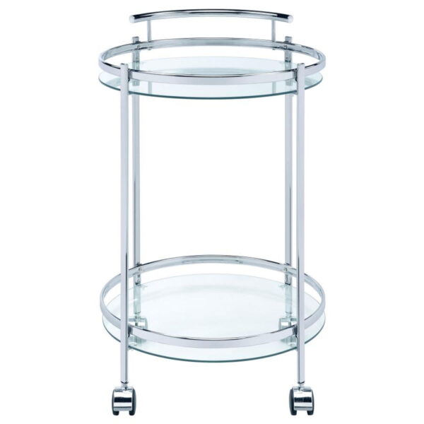 Chrissy - Round Glass Shelf Metal Bar Cart - Image 11