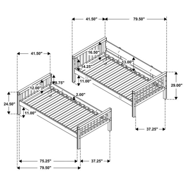 Dakota - Wood Twin Over Twin Bunk Bed - Natural - Image 14