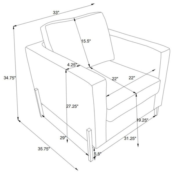 Tilly - Upholstered Track Arm Sofa Set - Image 2