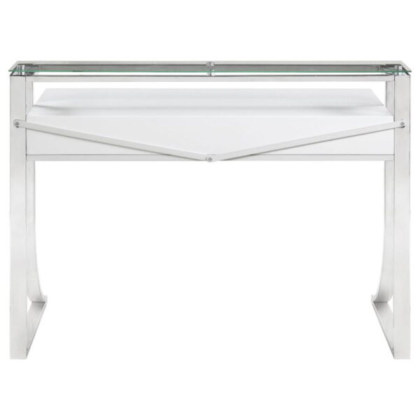 Gemma - 2-Drawer Writing Desk - White High Gloss - Image 8