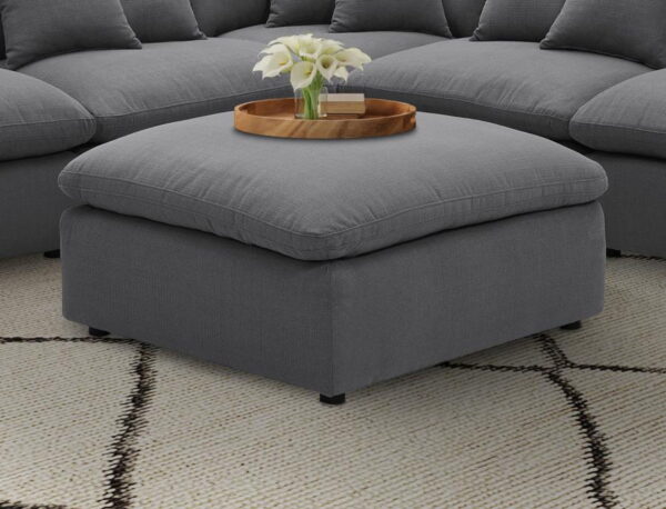 Hobson - Square Upholstered Ottoman - Charcoal - Image 6
