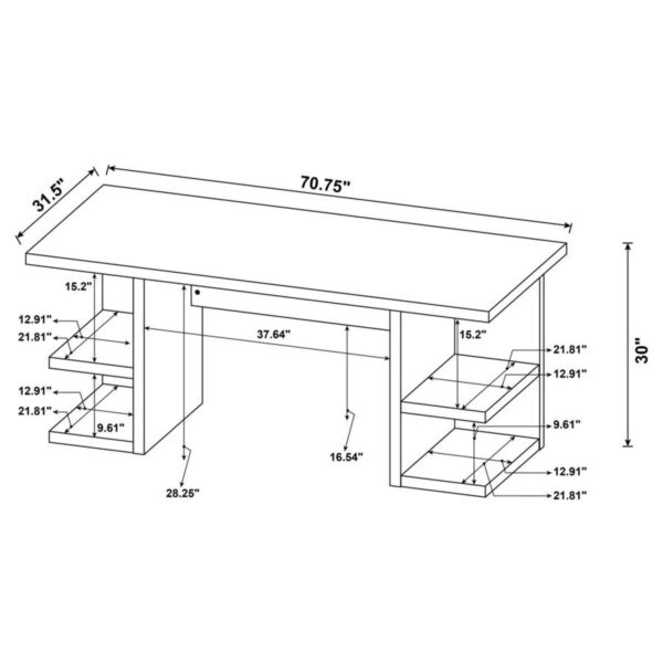 Alice - 4-Shelf Engineered Wood Writing Desk - White - Image 7